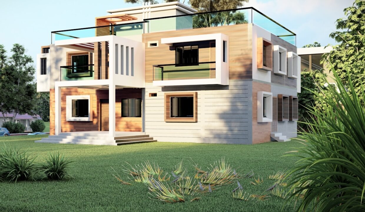 brown and white wooden house